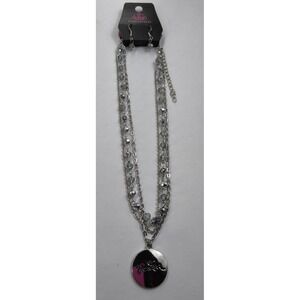 Paparazzi Promoted to Grandma White Layered Silver Necklace & Earrings Set #132